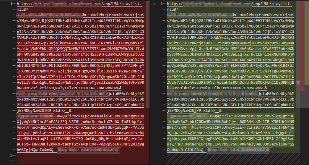When comparing the URL before and after refreshing, you can observe a change in the Auth syntax of the Signed Edge URL.